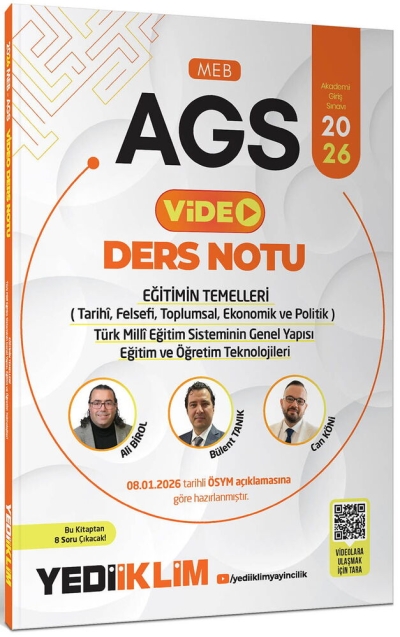 2026 MEB AGS Eğitimin Temelleri ve Temel Kavramlar Türk Milli Eğitim Sisteminin Genel Yapısı Eğitim ve Öğretim Teknolojileri Yediiklim Yayınları ANKA Fotokopi