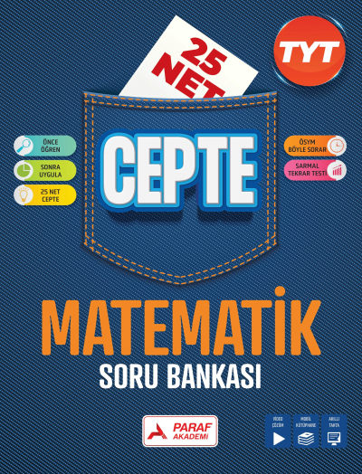 TYT Matematik Soru Bankası 25 Net Cepte Soru Bankası PRF Paraf Yayınları ANKA Fotokopi