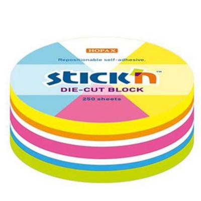 Hopax Stıck'n 21830 Yapışkanlı Yuvarlak Blok Neon 250 Yaprak ANKA Fotokopi