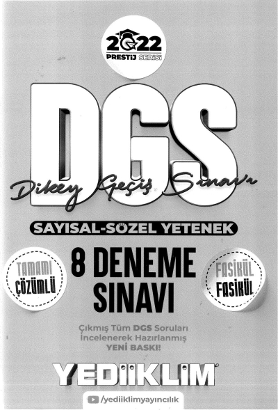DGS SAYISAL SÖZEL YETENEK 8 DENEME ÇÖZÜMLÜ