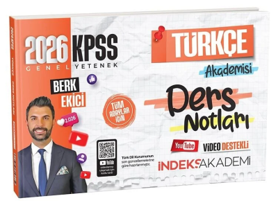2026 KPSS Türkçe Akademisi Video Ders Notları Berk Ekici İndeks Akademi Yayıncılık ANKA Fotokopi