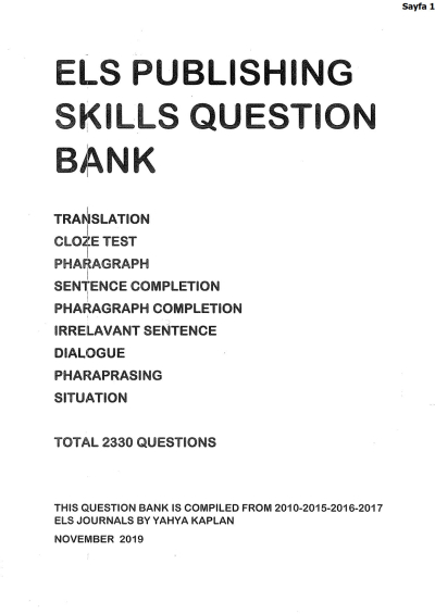 ELS Publishing Skills Question Bank ANKA Fotokopi