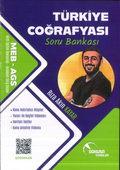 2025 MEB-AGS Türkiye Coğrafyası Soru Bankası Çözümlü Rıza Akın Kayar Doktrin Yayınları