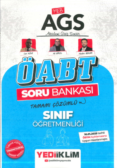 2025 MEB-AGS ÖABT Sınıf Öğretmenliği Soru Bankası Çözümlü Yediiklim Yayınları
