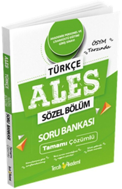 ALES Türkçe Sözel Bölüm Tamamı Çözümlü Soru Bankası Tercih Akademi ANKA Fotokopi