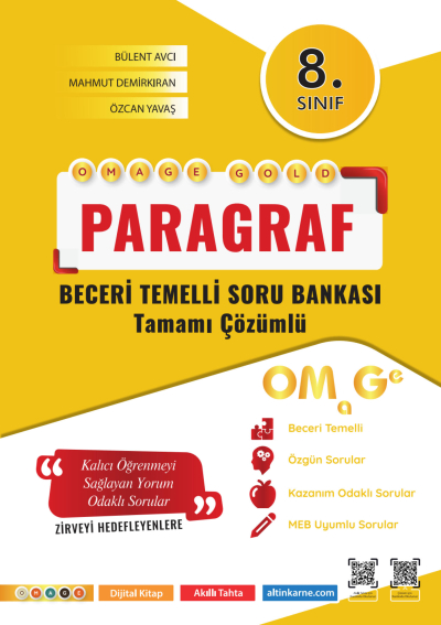8. Sınıf Omage Gold Paragraf Soru Bankası Omega Yayınları ANKA Fotokopi