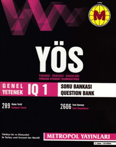 Metropol YÖS IQ Soru Bankası 1 (Yeni) ANKA Fotokopi