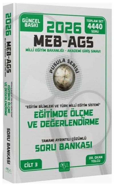 2026 MEB-AGS Eğitim Bilimleri Eğitimde Ölçme ve Değerlendirme Soru Bankası Çözümlü Pusula Serisi CBA Yayınları ANKA Fotokopi
