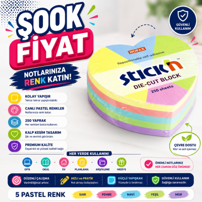 Neon 250 Yaprak Yapışkanlı 51x51 Küp Not Kağıdı ANKA Fotokopi