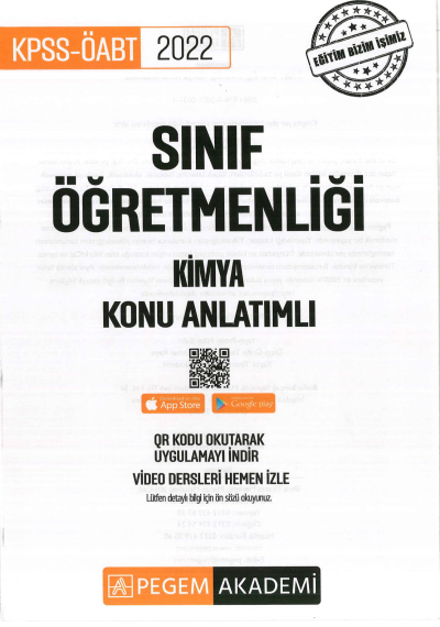 SINIF ÖĞRETMENLİĞİ KİMYA KONU ANLATIMLI ANKA Fotokopi