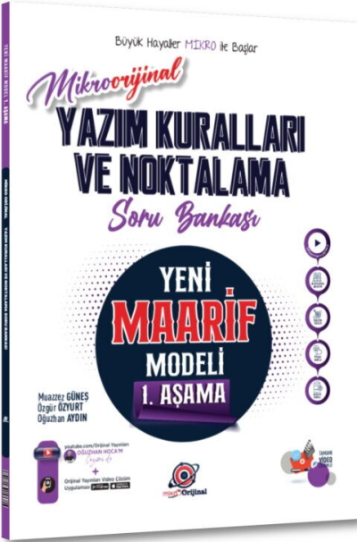 Orijinal Mikro Yazım Kuralları ve Noktalama Maarif Model Soru Bankası Orijinal Yayınları ANKA Fotokopi