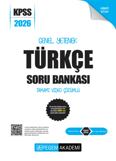 TÜRKÇE 2026 KPSS Genel Yetenek Genel Kültür Soru Bankası Modüler Çözümlü Pegem Akademi Yayınları ANKA Fotokopi