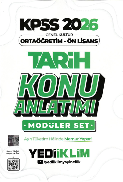 2026 KPSS Lise Ortaöğretim Ön Lisans Konu Anlatımlı Modüler TARİH Yediiklim Yayınları