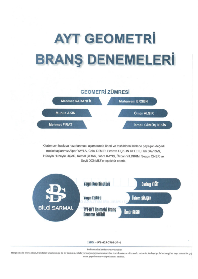 AYT Geometri 12 x 10 Branş Denemeleri