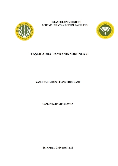 Yaşlılarda Davranış Sorunları ANKA Fotokopi