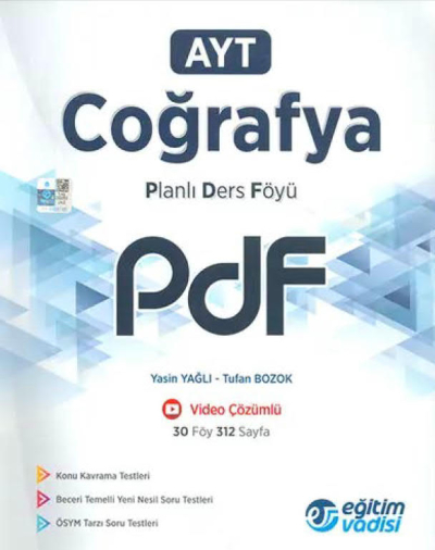 AYT Coğrafya Planlı Ders Föyü PDF Eğitim Vadisi Yayınları ANKA Fotokopi