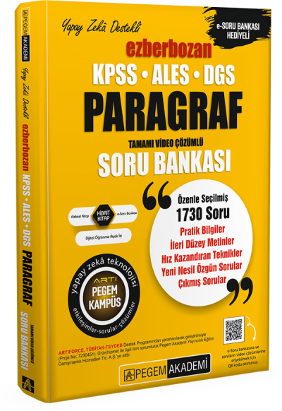 2026 AGS-KPSS-ALES-DGS Ezberbozan Paragraf Tamamı Video Çözümlü Soru Bankası Pegem Akademi Yayıncılık ANKA Fotokopi