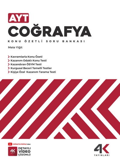 4K Yayınları AYT Coğrafya Konu Özetli Soru Bankası ANKA Fotokopi