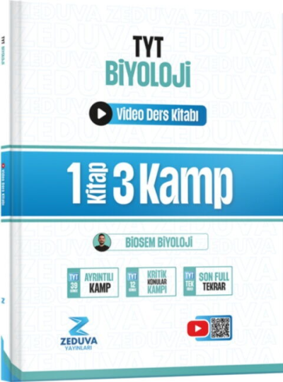 Biosem TYT Biyoloji 1 Kitap 3 Kamp Video Ders Kitabı Zeduva Yayınları ANKA Fotokopi