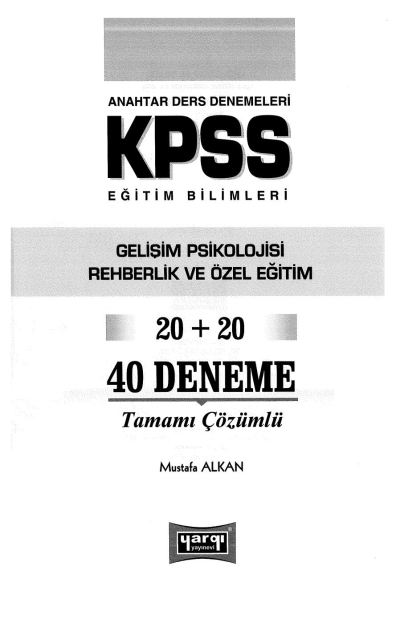 GELİŞİM VE REHBERLİK 20+20 DENEME ANKA Fotokopi