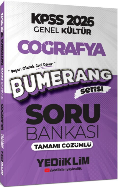 2026 KPSS Genel Kültür Bumerang Coğrafya Tamamı Çözümlü Soru Bankası Yediiklim Yayınları ANKA Fotokopi