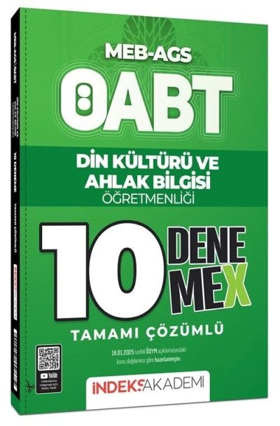 2025 ÖABT MEB-AGS Din Kültürü ve Ahlak Bilgisi 10 DenemeX Çözümlü İndeks Akademi ANKA Fotokopi