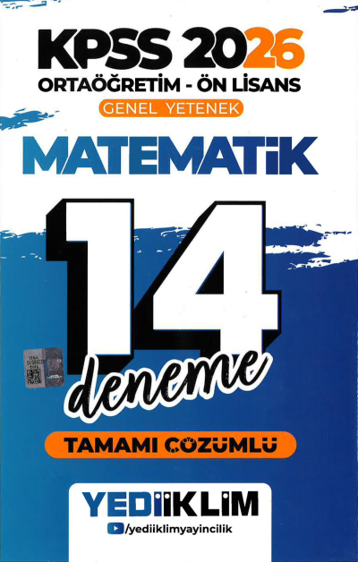 2026 KPSS Ortaöğretim Ön Lisans Genel Yetenek Matematik Tamamı Çözümlü 14 Deneme Yediiklim Yayınları ANKA Fotokopi
