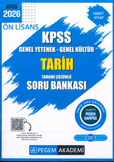 Ön Lisans KPSS Tarih Tamamı Çözümlü Soru Bankası Pegem Akademi