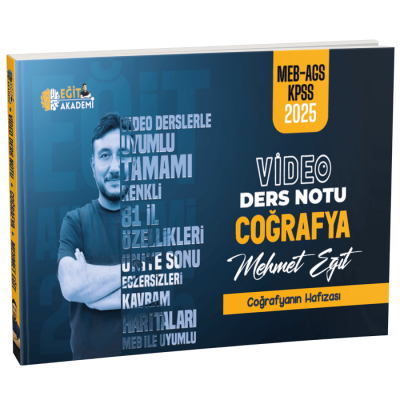 2025 MEB AGS KPSS Coğrafya Video Ders Notları Mehmet Eğit ANKA Fotokopi