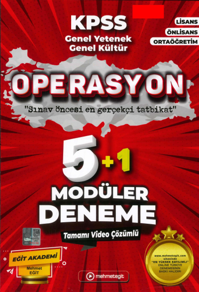 KPSS Genel Kültür Genel Yetenek Operasyon 5 Deneme Video Çözümlü Mehmet Eğit Yayınları ANKA Fotokopi