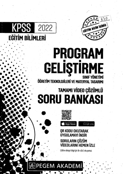 2022 KPSS Eğitim Bilimleri PROGRAM GELİŞTİRME SORU BANKASI ANKA Fotokopi