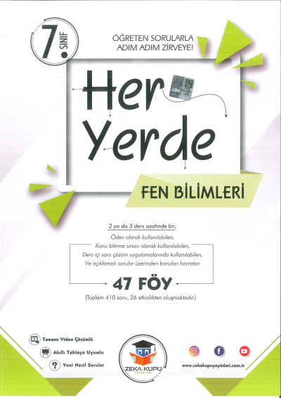 7. Sınıf Her Yerde Fen Bilimleri Soru Bankası Zeka Küpü Yayınları