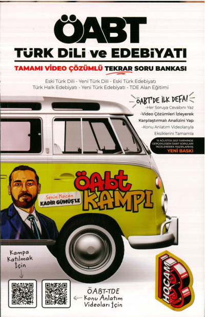 ÖABT KAMPI TAMAMI VİDEO ÇÖZÜMLÜ SORU BANKASI ANKA Fotokopi