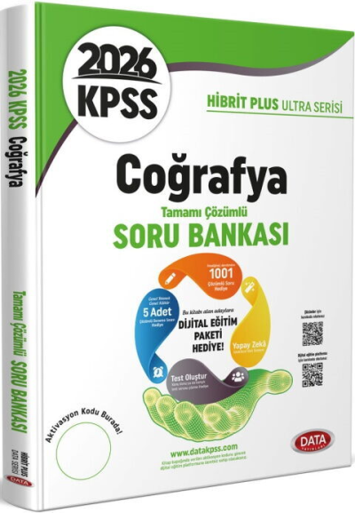 2026 KPSS Coğrafya Hibrit Plus Ultra Serisi Karekod Çözümlü Soru Bankası Data Yayınları ANKA Fotokopi