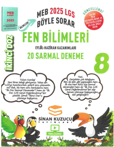 Sinan Kuzucu Yayınları 8. Sınıf İkinci Doz Fen Bilimleri 20 Sarmal Branş Deneme ANKA Fotokopi