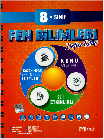 8. Sınıf Fen Bilimleri İntro Defter Kitap Mozaik Yayınları ANKA Fotokopi