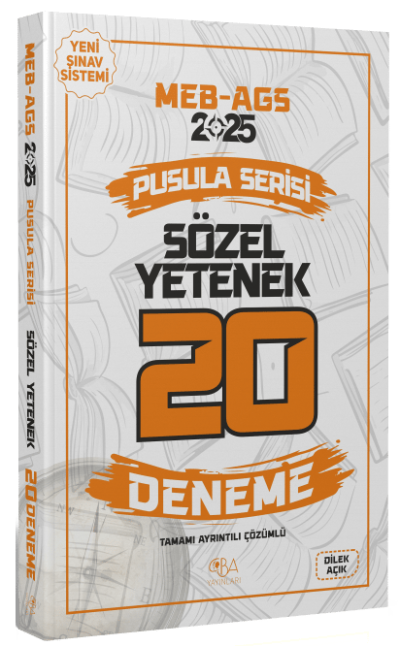 2025 MEB-AGS Sözel Yetenek 20 Deneme Çözümlü Pusula Serisi CBA Yayınları ANKA Fotokopi