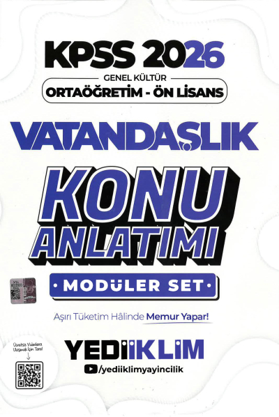 2026 KPSS Lise Ortaöğretim Ön Lisans Konu Anlatımlı Modüler VATANDAŞLIK Yediiklim Yayınları ANKA Fotokopi