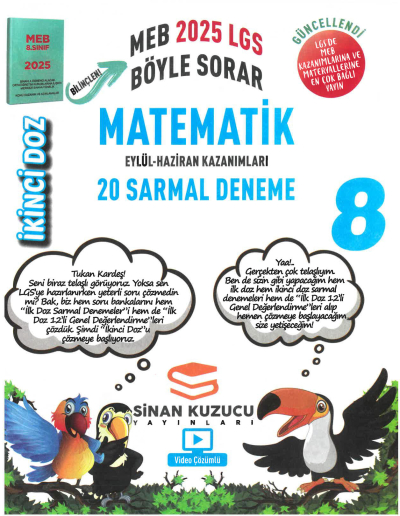 Sinan Kuzucu Yayınları 2025 8. Sınıf İkinci Doz Sarmal Branş Denemeleri Matematik ANKA Fotokopi
