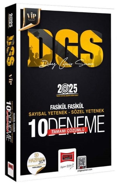 2025 DGS Vip Tamamı Çözümlü Sayısal Sözel Yetenek Fasikül Fasikül 10 Deneme Yargı Yayınları ANKA Fotokopi