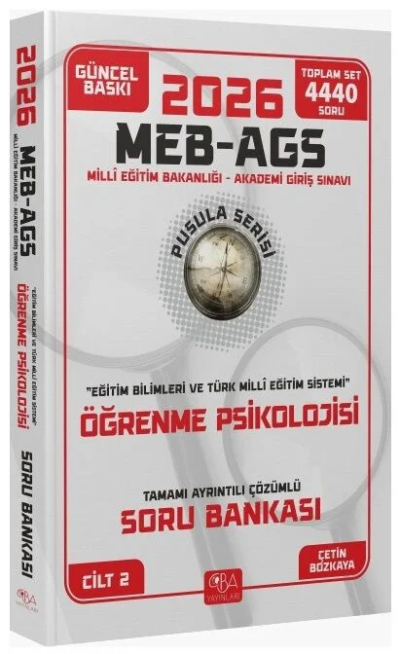 2026 MEB-AGS Eğitim Bilimleri Öğrenme Psikolojisi Soru Bankası Çözümlü Pusula Serisi CBA Yayınları ANKA Fotokopi