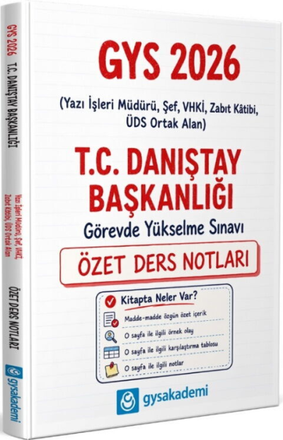 2026 GYS Danıştay Başkanlığı Özet Ders Notları GYSAkademi ANKA Fotokopi