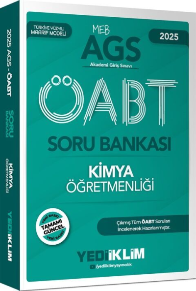 2025 MEB AGS ÖABT Kimya Öğretmenliği Soru Bankası Yediiklim Yayınları ANKA Fotokopi