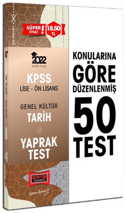 KPSS Lise Ön Lisans GK Tarih Yaprak Test ANKA Fotokopi