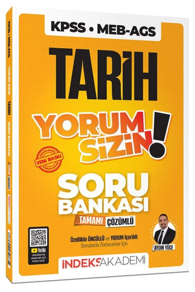 2026 KPSS MEB-AGS Tarih Yorum Sizin Soru Bankası Çözümlü İndeks Akademi Yayıncılık ANKA Fotokopi