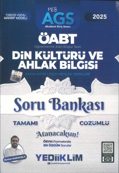 2025 MEB AGS ÖABT Din Kültürü ve Ahlak Bilgisi Tamamı Çözümlü Soru Bankası Yediiklim Yayınları ANKA Fotokopi