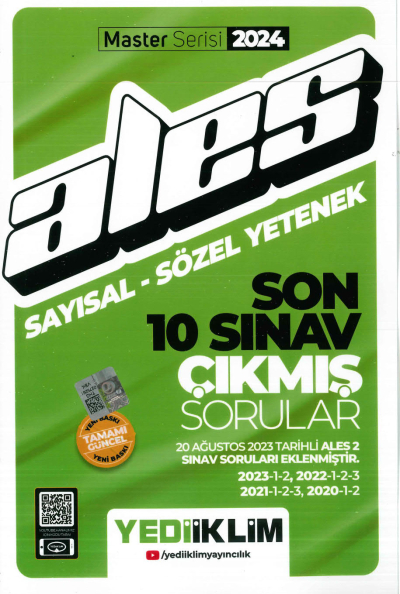 ALES SAYISAL SÖZEL YETEMEK SON 10 SINAV ÇIKMIŞ SORULAR ANKA Fotokopi