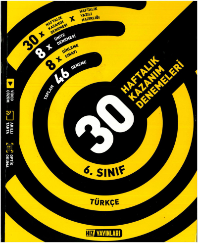 6.Sınıf Türkçe Haftalık Deneme Hız Yayınları ANKA Fotokopi