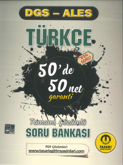 DGS-ALES TÜRKÇE 50'DE 50 NET TAMAMI ÇÖZÜMLÜ SORU BANKASI