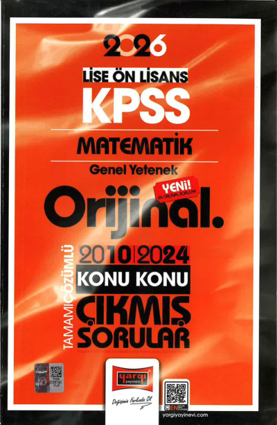 2026 KPSS Lise-Önlisans Matematik Orijinal 2010-2024 Konu Konu Çıkmış Sorular Yargı Yayınları ANKA Fotokopi